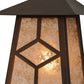 Meyda Lighting Diamond Craftsman 9" Mahogany Bronze Wall Sconce With Silver Mica Shade Glass