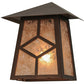 Meyda Lighting Diamond Craftsman 9" Mahogany Bronze Wall Sconce With Silver Mica Shade Glass