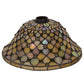 Meyda Lighting Diamond & Jewel 14" Beige Iridescent & Green Shade Glass