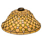 Meyda Lighting Diamond & Jewel 14" Beige Iridescent & Green Shade Glass