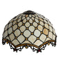 Meyda Lighting Diamond & Jewel 14" Beige and Honey Amber Shade Glass