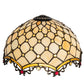 Meyda Lighting Diamond & Jewel 14" Beige and Honey Amber Shade Glass