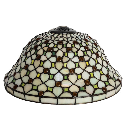 Meyda Lighting Diamond & Jewel 14" Recurve Multi-Colored Stained Shade Glass