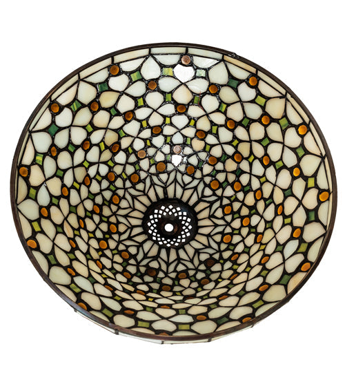 Meyda Lighting Diamond & Jewel 14" Recurve Multi-Colored Stained Shade Glass