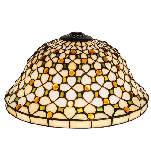 Meyda Lighting Diamond & Jewel 14" Recurve Multi-Colored Stained Shade Glass