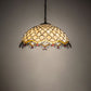 Meyda Lighting Diamond & Jewel 18" 3-Light Mahogany Bronze Pendant Light With Beige Shade Glass
