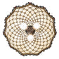 Meyda Lighting Diamond & Jewel 18" 3-Light Mahogany Bronze Pendant Light With Beige Shade Glass