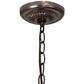 Meyda Lighting Diamond & Jewel 18" 3-Light Mahogany Bronze Pendant Light With Beige Shade Glass