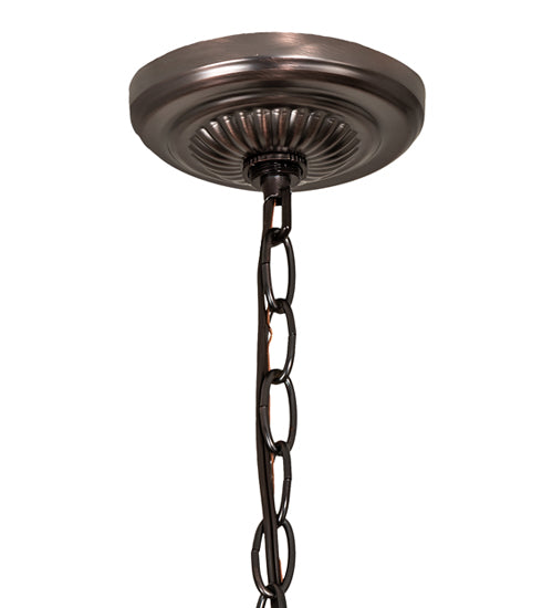 Meyda Lighting Diamond & Jewel 18" 3-Light Mahogany Bronze Pendant Light With Beige Shade Glass