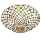 Meyda Lighting Diamond & Jewel 18" 4-Light Brushed Brass Semi-flush Mount Light With Clear & Green Shade Glass