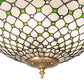 Meyda Lighting Diamond & Jewel 18" 4-Light Brushed Brass Semi-flush Mount Light With Clear & Green Shade Glass
