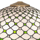 Meyda Lighting Diamond & Jewel 18" Brushed Brass Frame With Green & Clear Stained Shade Glass