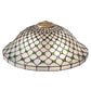 Meyda Lighting Diamond & Jewel 18" Brushed Brass Frame With Green & Clear Stained Shade Glass