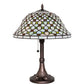 Meyda Lighting Diamond & Jewel 18" Mahogany Bronze Table Lamp With Multi-Colored Stained Shade Glass