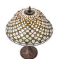 Meyda Lighting Diamond & Jewel 18" Mahogany Bronze Table Lamp With Multi-Colored Stained Shade Glass