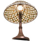 Meyda Lighting Diamond & Jewel 18" Mahogany Bronze Table Lamp With Multi-Colored Stained Shade Glass