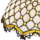 Meyda Lighting Diamond & Jewel 18"W x 9"H Iridized Ivory and Ivy Green Shade Glass