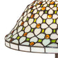 Meyda Lighting Diamond & Jewel 22" Mahogany Bronze Table Lamp With Multi-Colored Stained Shade Glass
