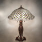 Meyda Lighting Diamond & Jewel 25" 2-Light Mahogany Bronze Table Lamp With Clear & Green Stained Shade Glass