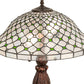 Meyda Lighting Diamond & Jewel 25" 2-Light Mahogany Bronze Table Lamp With Clear & Green Stained Shade Glass