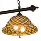 Meyda Lighting Diamond & Jewel 36" 4-Light Mahogany Bronze Island Pendant Light With Green & Beige Iridescent Shade Glass