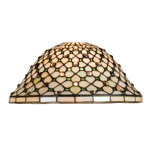 Meyda Lighting Diamond & Jewel 48" 3-Light Mahogany Bronze Island Pendant Light With Green & Beige Shade Glass