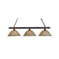 Meyda Lighting Diamond & Jewel 48" 3-Light Mahogany Bronze Island Pendant Light With Green & Beige Shade Glass