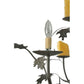 Meyda Lighting Diamond & Jewel 63" 12-Light 9-Arm Timeless Bronze Oak Leaf Chandelier With Amber Shade