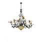 Meyda Lighting Diamond & Jewel 63" 12-Light 9-Arm Timeless Bronze Oak Leaf Chandelier With Amber Shade