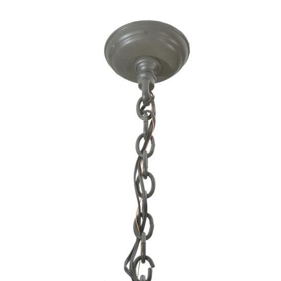 Meyda Lighting Diamond & Jewel 63" 12-Light 9-Arm Timeless Bronze Oak Leaf Chandelier With Amber Shade
