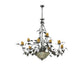 Meyda Lighting Diamond & Jewel 63" 12-Light 9-Arm Timeless Bronze Oak Leaf Chandelier With Amber Shade