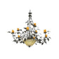 Meyda Lighting Diamond & Jewel 63" 12-Light 9-Arm Timeless Bronze Oak Leaf Chandelier With Amber Shade