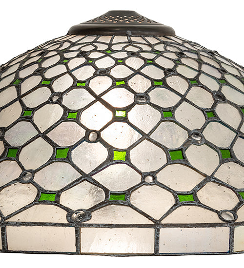 Meyda Lighting Diamond & Jewel Recurve 18" Green & Clear Shade