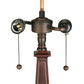 Meyda Lighting Diamond Mission 22" 2-Light Mahogany Bronze Table Lamp With Multi-Colored Shade Glass