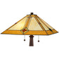 Meyda Lighting Diamond Mission 22" 2-Light Mahogany Bronze Table Lamp With Multi-Colored Shade Glass