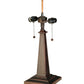 Meyda Lighting Diamond Mission 22" 2-Light Mahogany Bronze Table Lamp With Multi-Colored Shade Glass