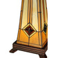 Meyda Lighting Diamond Mission 23" 3-Light Mahogany Bronze Table Lamp With Multi-Colored Shade Glass and Lighted Base