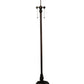 Meyda Lighting Diamond Mission 62" 2-Light Mahogany Bronze Floor Lamp With Multi-Colored Shade Glass