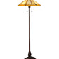 Meyda Lighting Diamond Mission 62" 2-Light Mahogany Bronze Floor Lamp With Multi-Colored Shade Glass