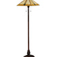 Meyda Lighting Diamond Mission 62" 2-Light Mahogany Bronze Floor Lamp With Multi-Colored Shade Glass