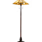 Meyda Lighting Diamond Mission 62" 2-Light Mahogany Bronze Floor Lamp With Multi-Colored Shade Glass