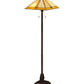 Meyda Lighting Diamond Mission 62" 2-Light Mahogany Bronze Floor Lamp With Multi-Colored Shade Glass