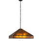 Meyda Lighting Diamond Trim 32" 3-Light Timeless Bronze Pendant Light With Amber Mica Shade Glass