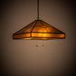 Meyda Lighting Diamond Trim 32" 3-Light Timeless Bronze Pendant Light With Amber Mica Shade Glass