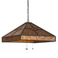 Meyda Lighting Diamond Trim 32" 3-Light Timeless Bronze Pendant Light With Amber Mica Shade Glass