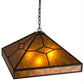 Meyda Lighting Diamond Trim 32" 3-Light Timeless Bronze Pendant Light With Amber Mica Shade Glass