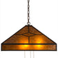 Meyda Lighting Diamond Trim 32" 3-Light Timeless Bronze Pendant Light With Amber Mica Shade Glass