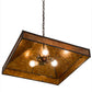 Meyda Lighting Diamond Trim 32" 3-Light Timeless Bronze Pendant Light With Amber Mica Shade Glass