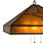 Meyda Lighting Diamond Trim 32" 3-Light Timeless Bronze Pendant Light With Amber Mica Shade Glass