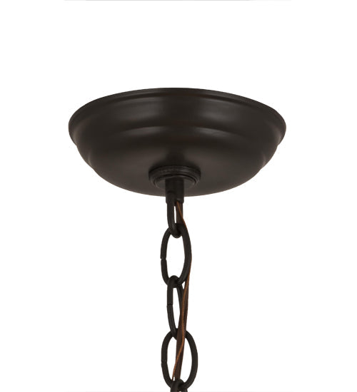 Meyda Lighting Diamond Trim 32" 3-Light Timeless Bronze Pendant Light With Amber Mica Shade Glass